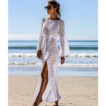 Load image into Gallery viewer, Crochet White Knitted Beach Pareos