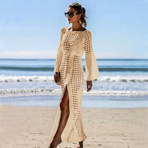 Crochet White Knitted Beach Pareos