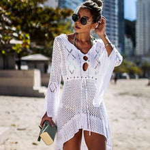 Load image into Gallery viewer, Crochet White Knitted Beach Pareos