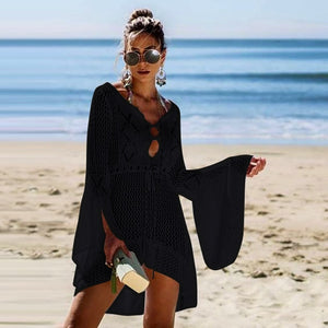 Crochet White Knitted Beach Pareos