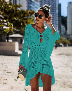 Crochet White Knitted Beach Pareos