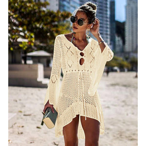 Crochet White Knitted Beach Pareos