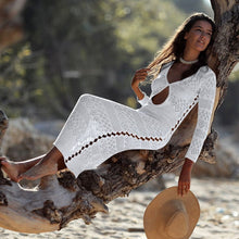 Load image into Gallery viewer, Crochet White Knitted Beach Pareos