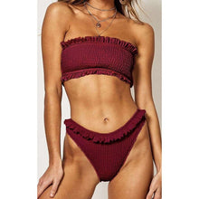 Load image into Gallery viewer, 2019  Retro Dot Ruffled Bikini