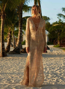Crochet White Knitted Beach Pareos